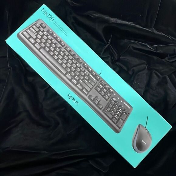 LOGITECH MK120 plug and Play USB Corded Keyboard & Mouse Combo NIB New - Picture 3 of 11